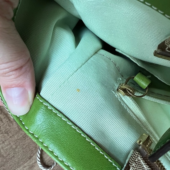 2008 Coach bag, tan with green leather trim, gently used - Picture 15 of 15